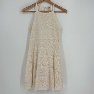 Mossimo Paisley Lace Sleeveless Halter Dress Women’s Size Medium in Ivory EUC!